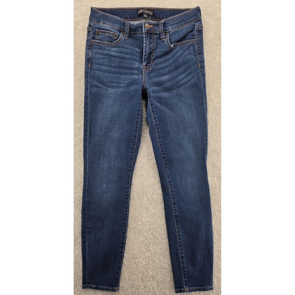 J Crew Mercantile Women's Jeans Sz 27 Mid Rise Medium Wash Skinny 27x28 Stretch